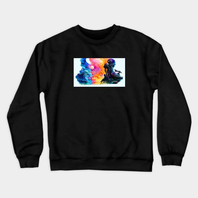 Two Worlds Crewneck Sweatshirt by tdraw